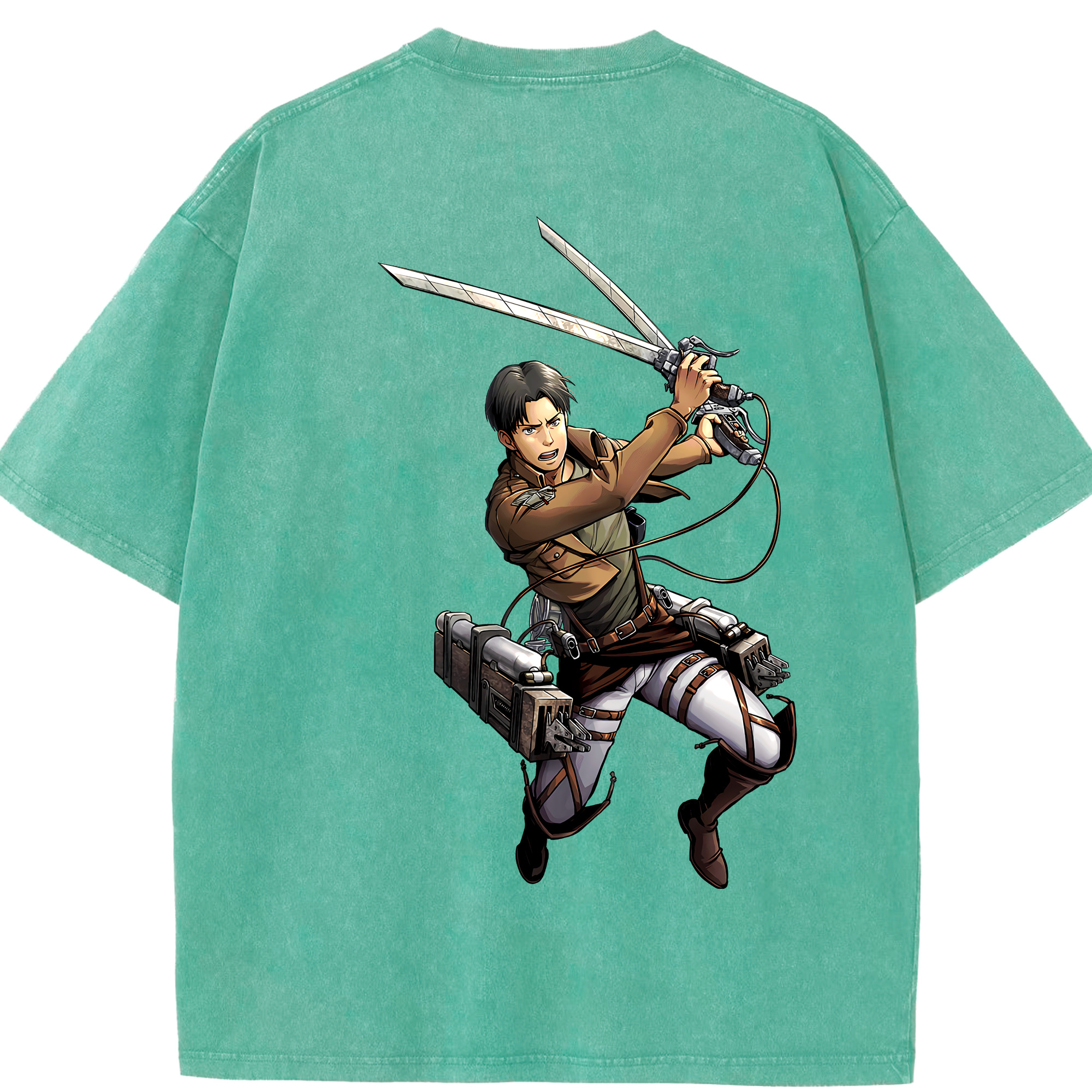 （画像用） 進撃の巨人 Attack on Titan 綿100% ヴィンテージ風 半袖Tシャツ（背面プリント）